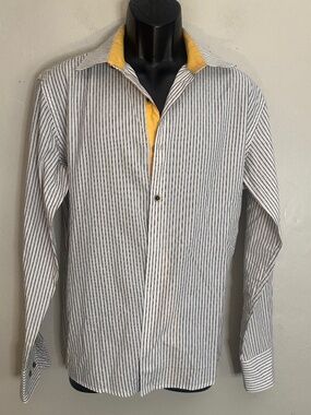 Steven Land Contrast Long Sleeve Shirt 16.5/34-35 Gently worn 80% cotton
